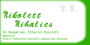 nikolett mihalics business card